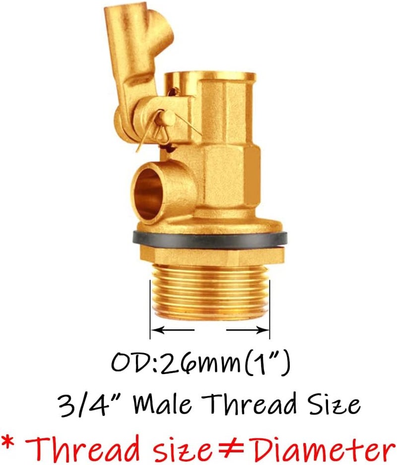 Uenede Float Ball Valve DN20 3/4" Male Thread Stainless Steel Floating Ball Brass Valve Automatic Switch for Stock Tank Pool Water Level Control - Image 2